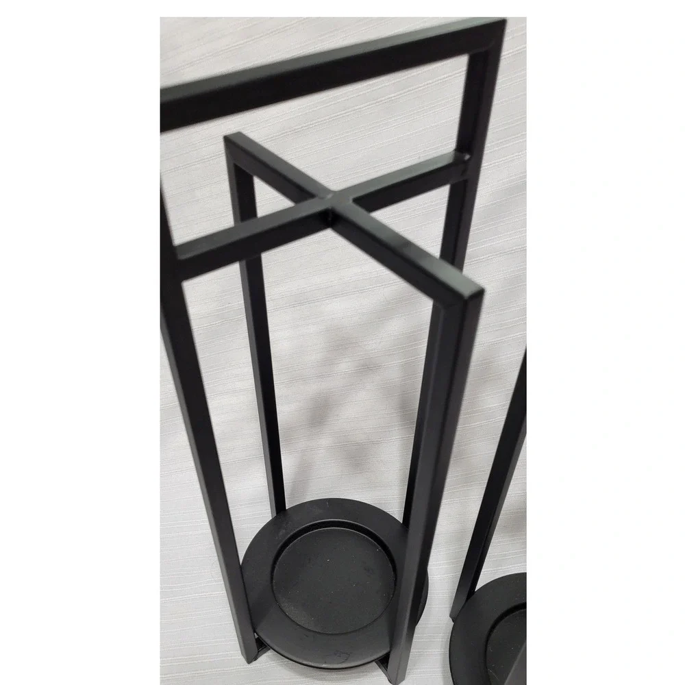Modern Candle Holders Geometric Set of 2 Minimalist 15